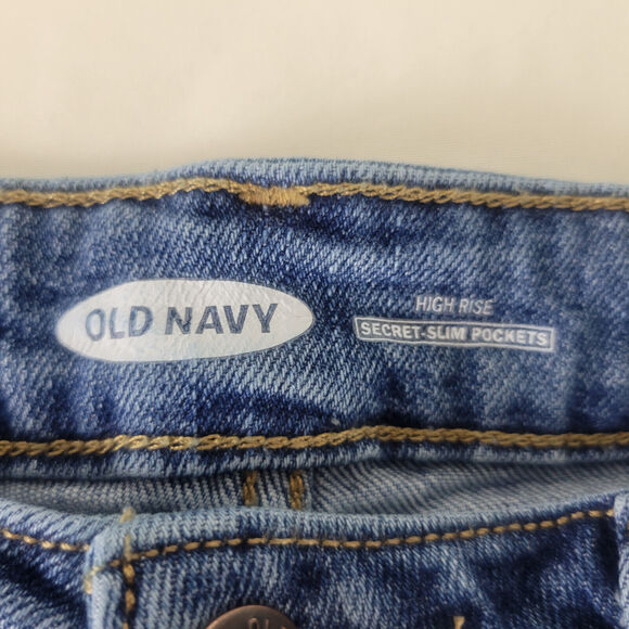 Old Navy Denim Shorts Womens 2 Blue Jean High Rise Cuffed Hem Medium Wash - Picture 8 of 15